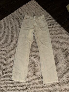 Womens Beige Straight-Leg Jeans by